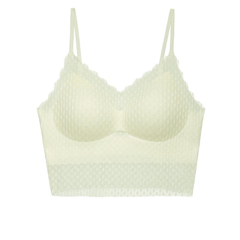 Podzimní a zimní krajka s tenkými špagetovými ramínky bez ocelových kroužků