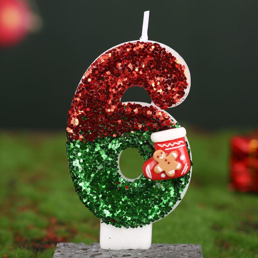 Handmade Birthday Candles: Christmas Stocking Style Cake Toppers for First Birthdays