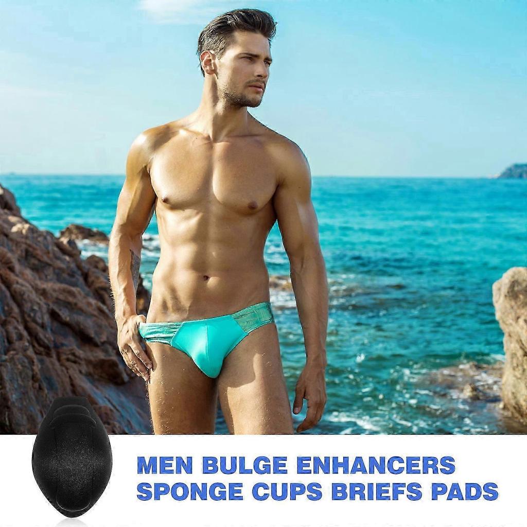 4 Pcs Men Bulge Sponge Enhancement Cups Enlarge Front Male Package Enhancer Pads for Swim Trunk Thongs Shorts