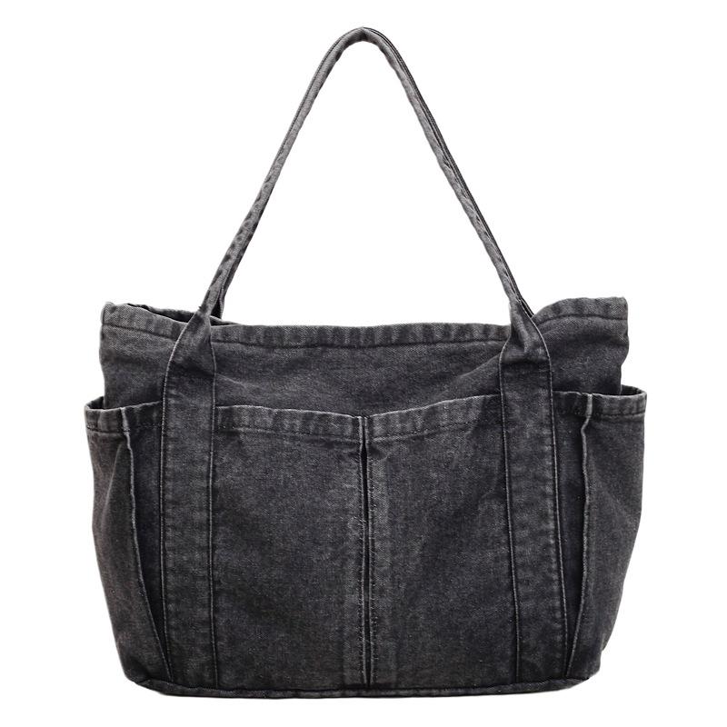 Denim-Tragetasche Damen-Umhängetasche Handtasche mit großem Fassungsvermögen