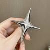 Charm Silver Big Cross Suit Brooches for Women Men Punk Four-pointed Star Pin Hip Hop Rock Party Jewelry Accessories