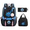 Animation Cartoon Printing Large Capacity Student School Bag Children'S Meal Bag Casual Pencil Bag Three-Piece Set