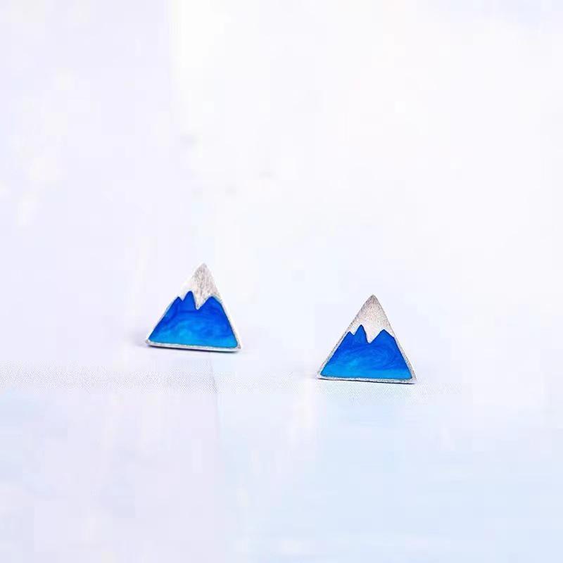 2024 Hot Summer Style: 925 Sterling Silver Snow Mountain Tassel Earrings for Women