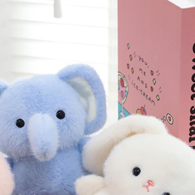 16Cm Animal World Plush Toys Elephant Raccoon White Rabbit Forest Animals Appease Playmate Calm Doll Christmas Gifts