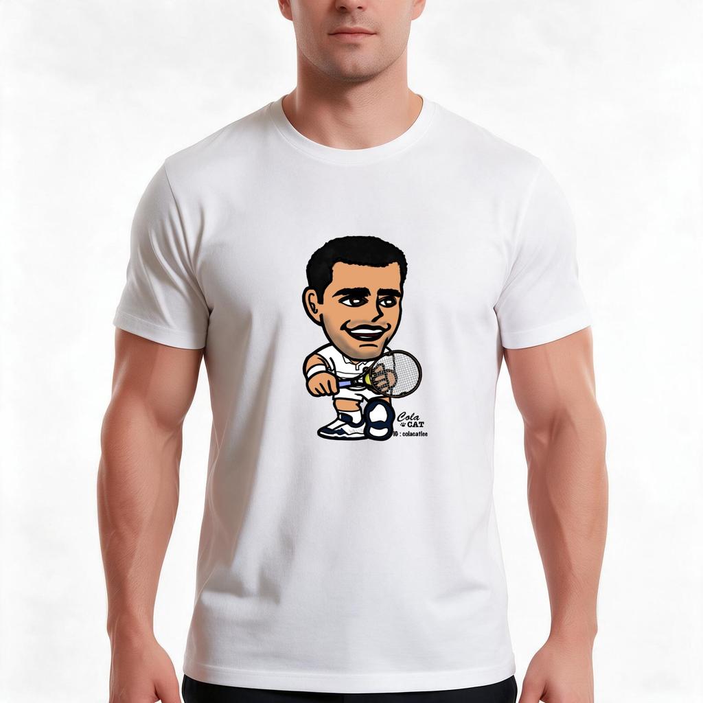 Pete Sampras Tshirt Summer Casual Cotton Tee Oversized Streetwear Tops Vintage Graphic Print Loose Fit Short Sleeve