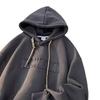 Men's Casual Retro Steel Stamp Hooded Sweatshirt, Versatile, Youthful, Trendy, Loose-Fit, Sporty American Jacket