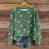 Women's Round Neck Top Printing Thickened Plush Cashmere Warm Long Top
