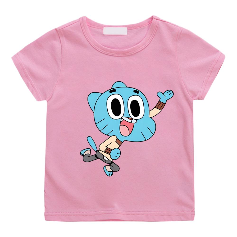 Kawaii Cotton T Shirt The Wonderfully Weird World of Gumball Kids T-Shirt Street Fashion Graphic Tshirts Breathable Casual Tees