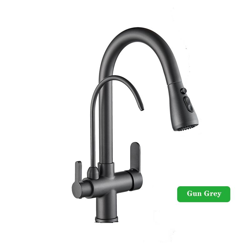 ALENARTWATER Kitchen Pure Water Sink Faucet , 360 Rotation Filter Tap , Outlet Spout Pull Out Mixer Taps , Torneira