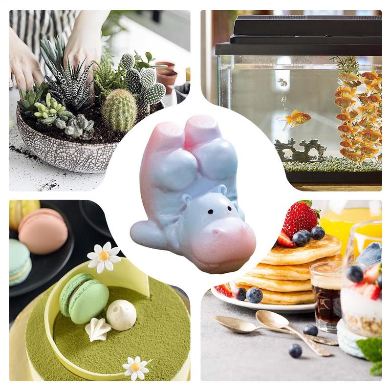 Mini Cute Hippo Resin Figurines Car Interior Animal Accessory Baby Hippo Sculpture Desk Decoration Home Desk Decoration