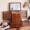 Wooden Drawer Jewelry Box Multi-layer Ring Earring Storage Boxes Large Capacity Necklace Organizing Box Vintage Jewelry Boxes
