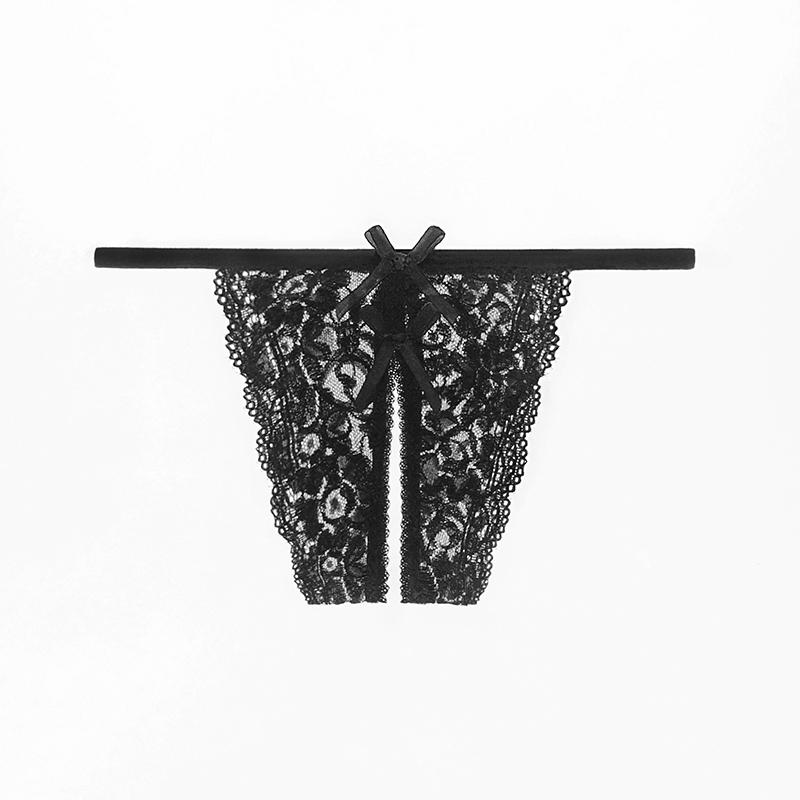 Erotic Panties Pearl Massage Sexy Thong Hot Lace Embroidery Transparent Women Dantal Floss Lingerie Low Waist Hollow