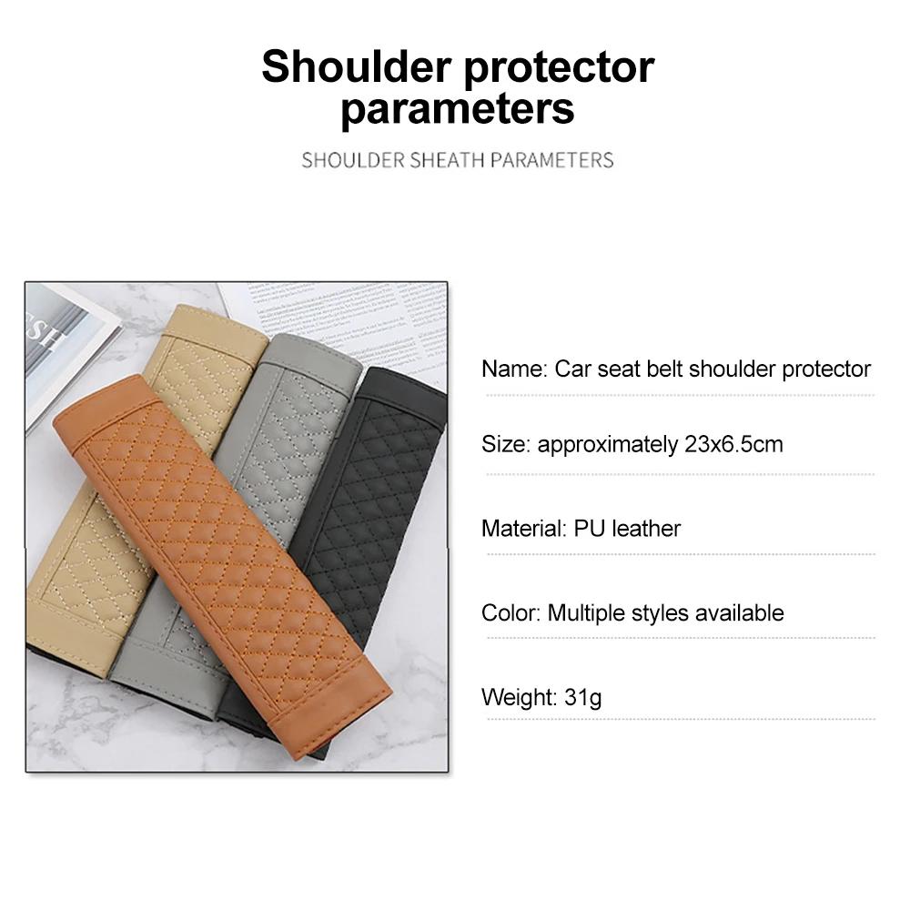 PU Leather Car Seat Belt Cover Seatbelt Shoulder Pad Cushions Safety Belt Shoulder Cover Protector for All Cars and Backpack
