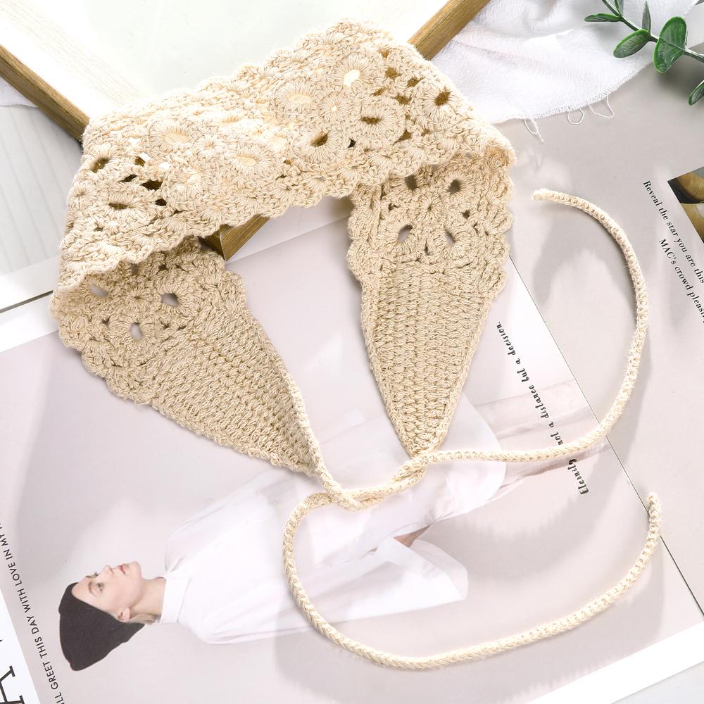Nieuwe Haak Haarband Dames Sjaal Effen Kleur Breien Hoofdbanden Bandana's Brede Elastische Haarbanden Mode Accessoires