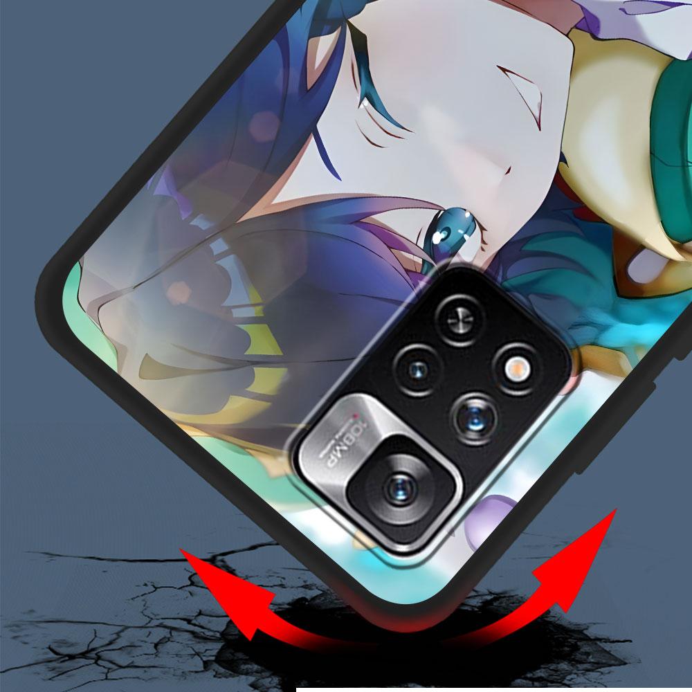 Barbatos Genshin Impact Case for Xiaomi Redmi 10 10C 9C 9A 9i 9 Prime 9T 12 12C 10A K40 Black Soft TPU Mobile Phone Bag Cover