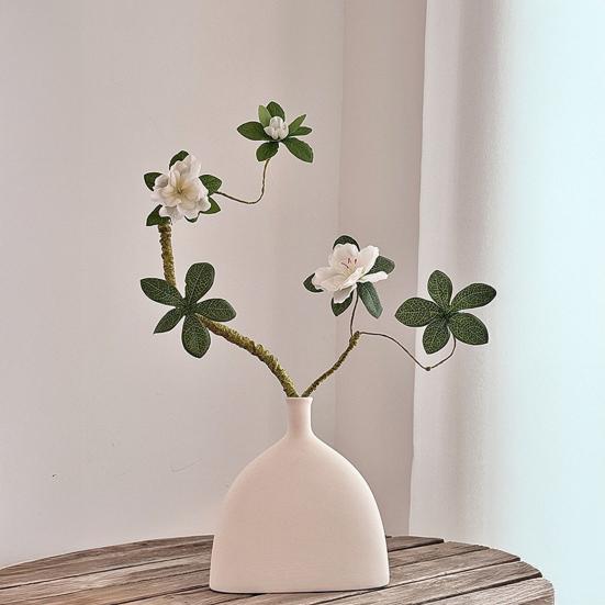 Artificial Azaleas Realistic White Flowers Bendable Stems Long-Lasting Lifelike Flowers No Maintenance Home Decor Wedding Floral