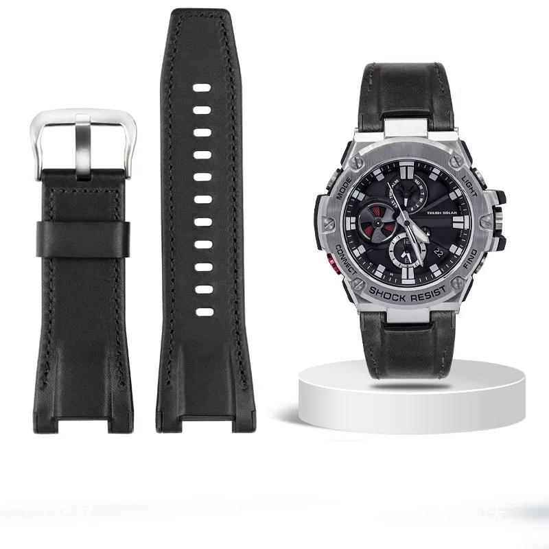 Watch Strap For Casio GST-S100G / S110 / S130L / W100G / W110 / 210B / 400G / 410 / Wristband 26*14mm Men's Leather watchBand