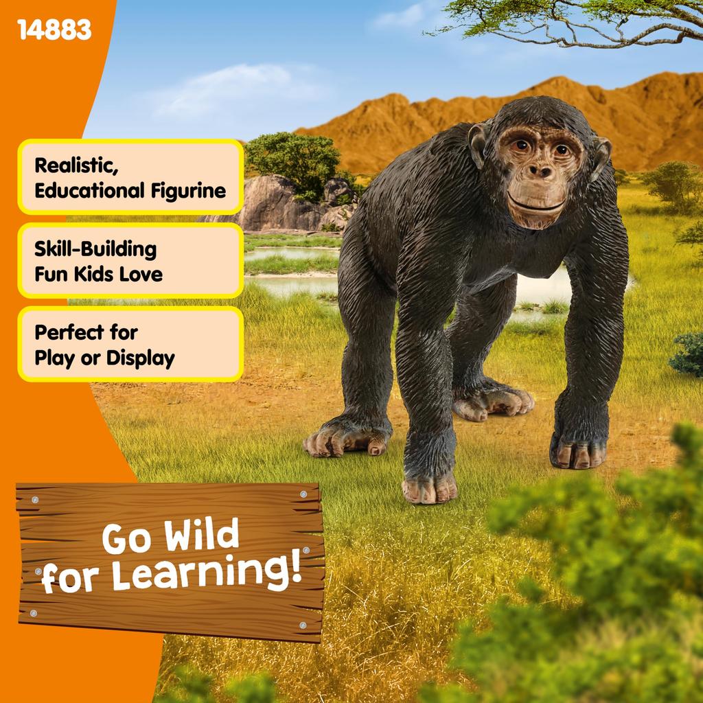 Schleich Wildlife Chimpanzee Ages Realistic Animal Toy 14883 Figure, 3+,