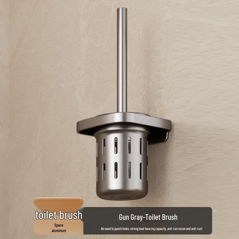 Gunmetal No-Drill Bathroom Towel Rack and Shelf Combo