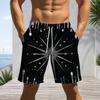 Mens Black Gold Glitter Drip Print Quick Dry Beach Shorts Plus Size Drawstring Loose Swim Trunks For Summer Surfing Swimming Vacation