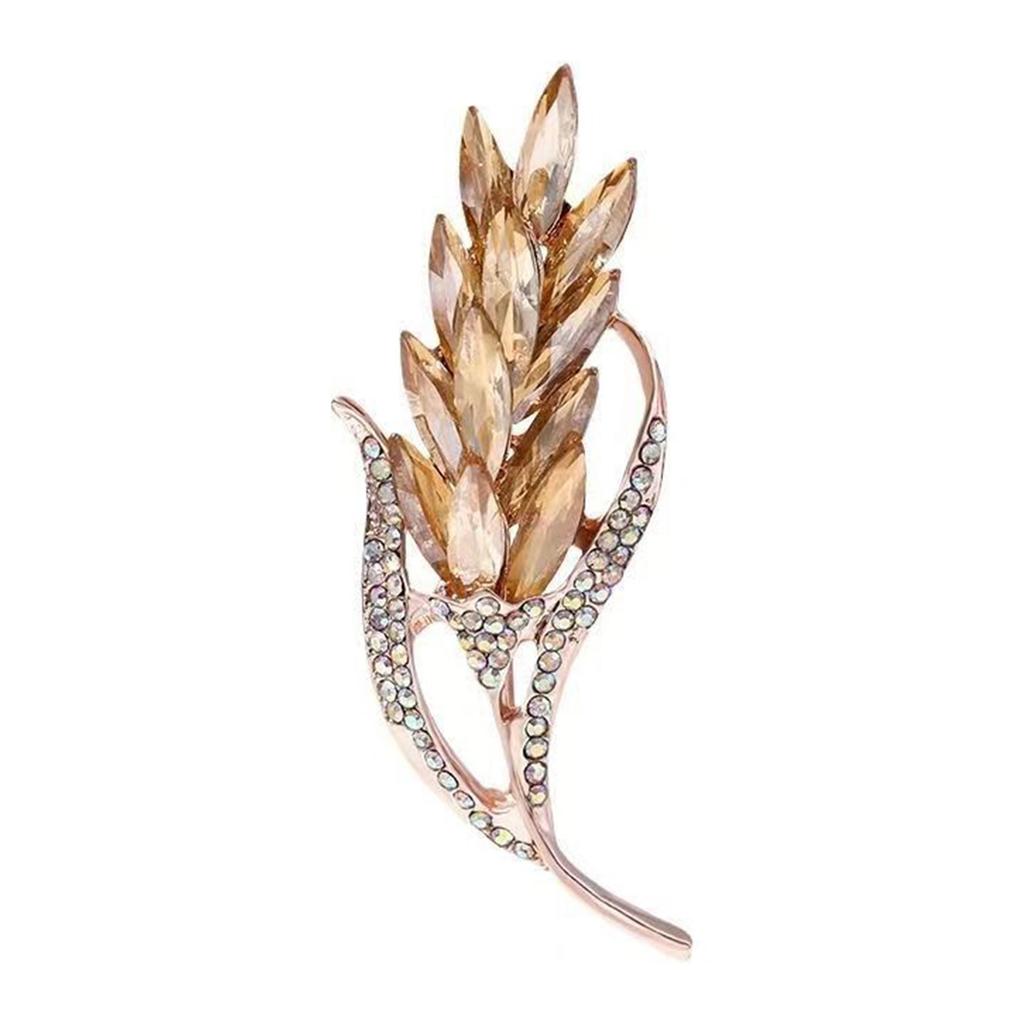 Delicate Ear of Wheat Brooches Women's Dainty Crystal Pin Accessory Trendy Pins Jewelry for Daily Wear Parties Dates
