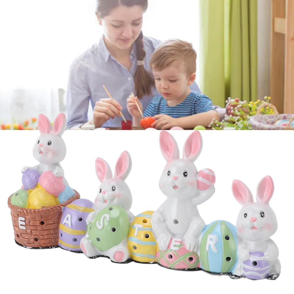 Easter Eggs Bunny Decoration Hand Made Resin Easter Eggs Bunny Centerpiece Decorative Vibrant Rabbit