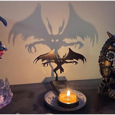 Kerzenschatten Halloween Horror Kerzenständer Metalldekor, Teelichthalter, Heimdekor, Lustiges Büro, Schlafzimmer Tischdekoration