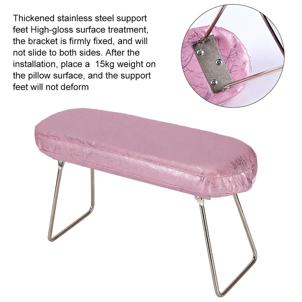 Nail Art Hand Pillow PU Leather Manicure Arm Rest Cushion With Bracket