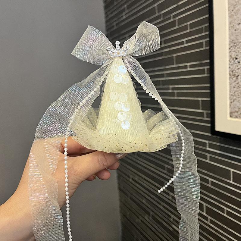 Princess Fairy Rhinestone Headband & Veil Set for Girls - Three-Dimensional Design