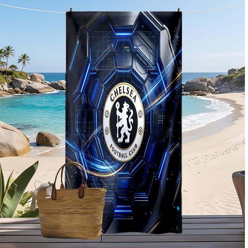 Chelsea FC Printed Beach Towel Quick Dry Soft TowelPortable Large Rectangular Beach Blanket for Travel Swimming Pool