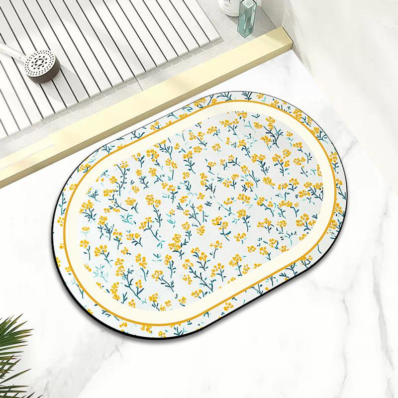 Bedroom Ins Wind Diatom Mud Absorbent Foot Mat Quick Dry Non-slip Mat Toilet Toilet Door Mat Cartoon Carpet
