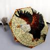 Adler-Muster, automatischer Klappschirm, tragbares und faltbares Design, 8 Rippen, ein Weihnachts- oder Geburtstagsgeschenk.