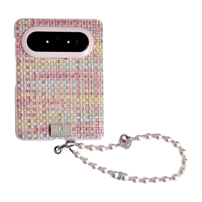 Huawei PuraxMax French-Style Foldable Phone Case with Double Middle Axis and Woven Texture