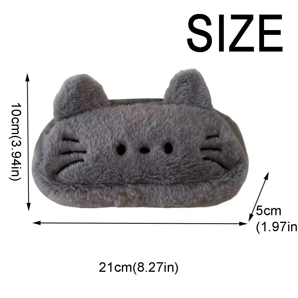 Kawaii Cat Printed Pencil Case Cute Stationery Storage Bag Plush Cat Stationer Bag Student Use