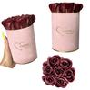 Flowerbox Inspuj - Pink Box with Soap Roses - No. 20 Burgundy