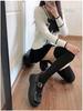 Women's Lolita Black Stockings: Spring/Autumn Over-the-Knee Patchwork Thigh-High, JK Pantyhose, Black & White