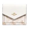 10 Horse Carriage Print Flap Short Coated Canvas And Leather Envelope Wallet Women Wallet White C0047-B4RGL