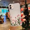Pink Tulip Moon Phone Case Suitable for iPhone 17 16 15 14 13 12 11 Pro/ Max /Plus Anti-fall and Shockproof Back Cover