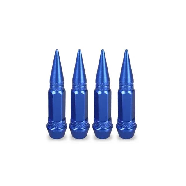 4pcs Car Universal Bullet Head Screws Valve Caps Personalized Modifications Pointed Valve Tips Bicycle and Motorcycle Tires