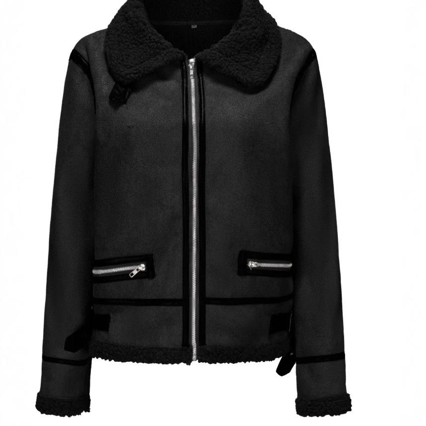 Women's Short Lambskin Fur Coat - Autumn/Winter Thick Ladies' Jacket