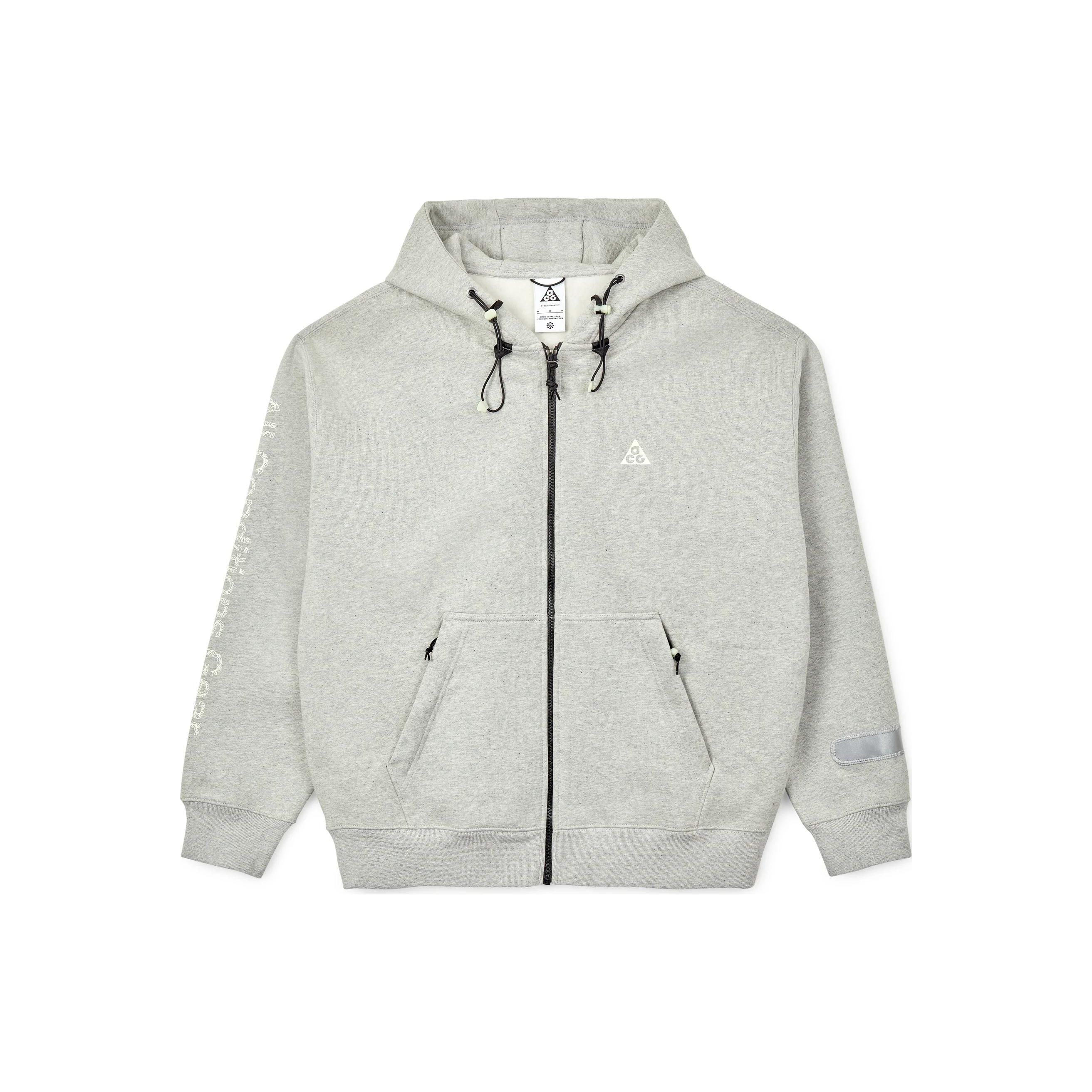 

Nike ACG Therma-FIT Airora Full-Zip Fleece Hoodie Grey Heather/Black/Light Smoke Grey Men Streetwear DM4248-050 L