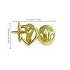 Grillz dentale a forma di cuore traforato placcato oro 18 carati, gioiello personalizzato per denti.