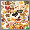 50 Hand-Drawn Traditional Chinese Food Stickers: Cute Noodles & Cartoon Designs for Water Bottles and Laptops