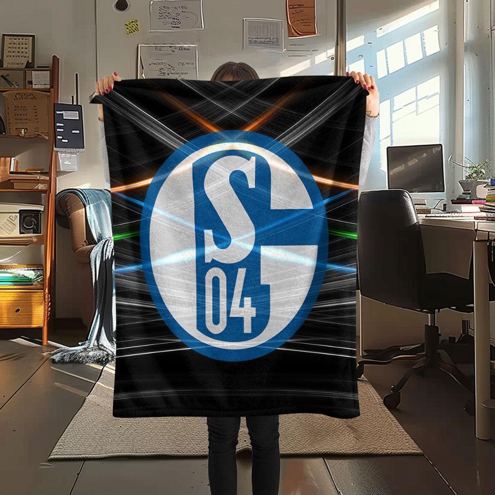 1PC FC Schalke 04 Patterned Flannel Blanket Suitable For All Seasons for Home Decor Warmth and Comfort Gifts Holiday Present