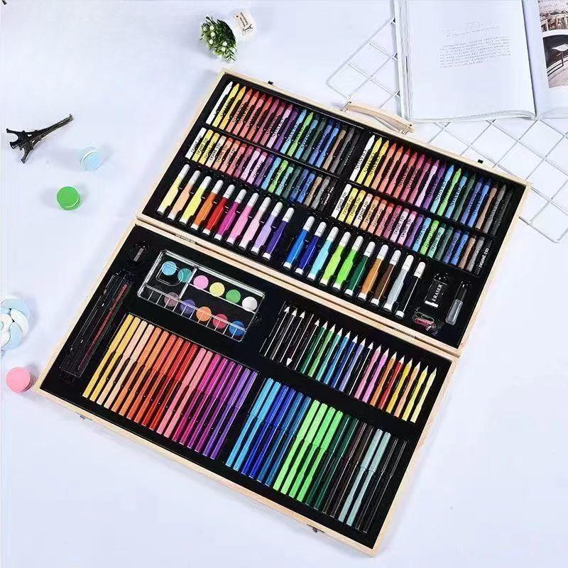 145 Luksusowy Aluminiowy Zestaw Pudełkowy Pędzli Pudełko Prezentowe Zestaw Pisaków Wodnych Dziecięcy Zestaw Prezentowy do Rysowania Artystycznego