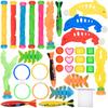 Toys for the Pool, Bath, Bathtub, Diving, Water, Set of 34 Pieces