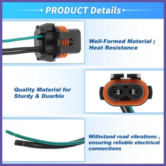 No.9012 Halogen Bulb Connector Pigtail Wiring Harness for Fiat 500 12-17