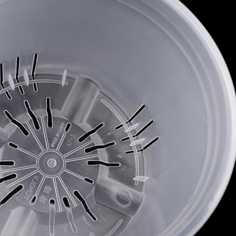 1Pc Transparent Round Orchid Pot With/Without Tray Root Control Plastic Orchid Pots With Holes Breathable Plant Growth Container