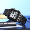 Square men's watch steel belt multi-functional 30-meter waterproof electronic watch 5 groups alarm clock electronic watch men