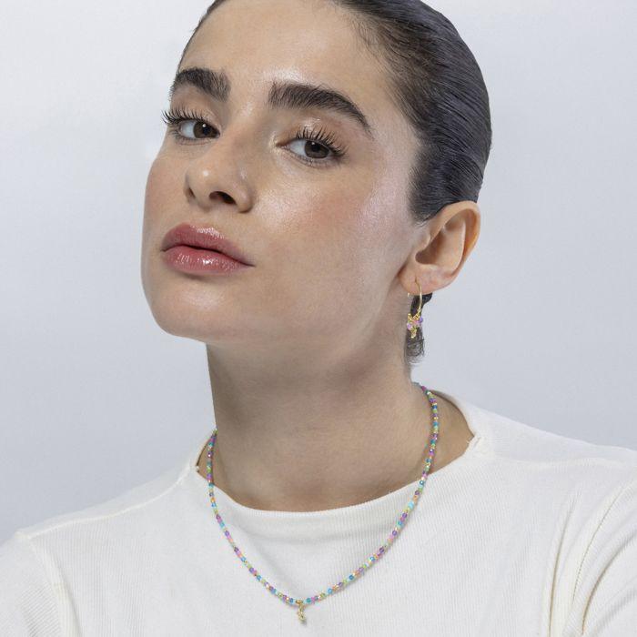 Boucles d'oreilles Luxenter en argent 925 et cristal multicolore avec finition en or jaune 18 carats - Star